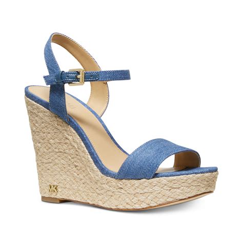 michael michael kors jill espadrille wedge leather sandals|Michael Kors espadrille wedges.